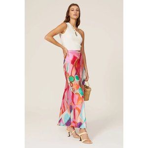 Aldomartins Pucci Printed Midi Skirt in Pink Womens Size 4
